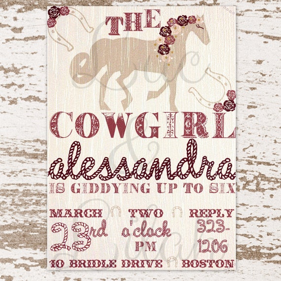 GIddy Up Cowgirl! Cowgirl Party Invitation Il_570xn