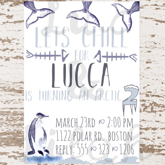 Polar Party Invitation / Arctic Party Invitation / Penguin Party Invitation / Whale Party Invitation / Penguin Invitation / Whale Invitation Il_570xn
