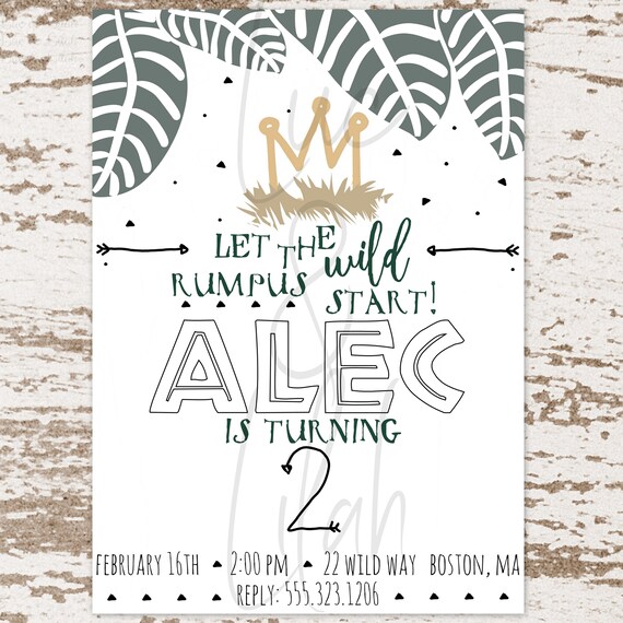 Where the Wild Things Are Invitation / Modern Where the Wild Things Are Invitation / Wild Rumpus Invitation / Modern Wild Rumpus Invitation Il_570xn