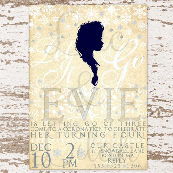 Let It Go - Frozen Party Invitation / Elsa Party Invitation Il_570xn