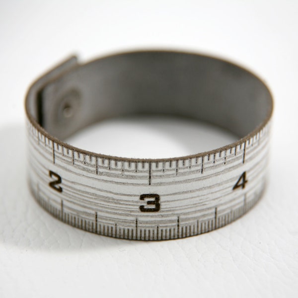 Ruler leather bracelet, back to school, measuring tape bracelet