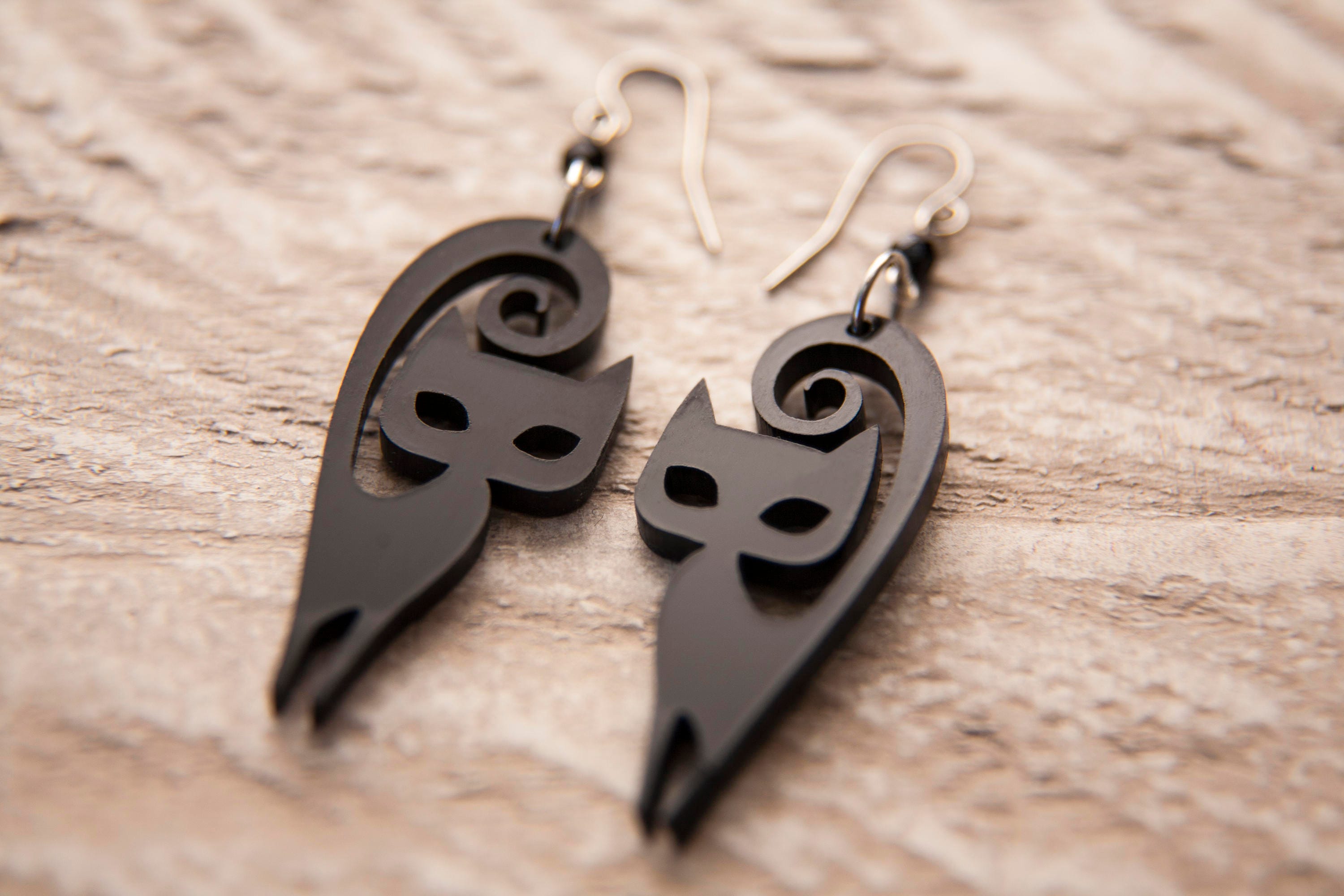 Cat earrings Kitty earrings cat jewelry laser cut earrings Etsy 日本