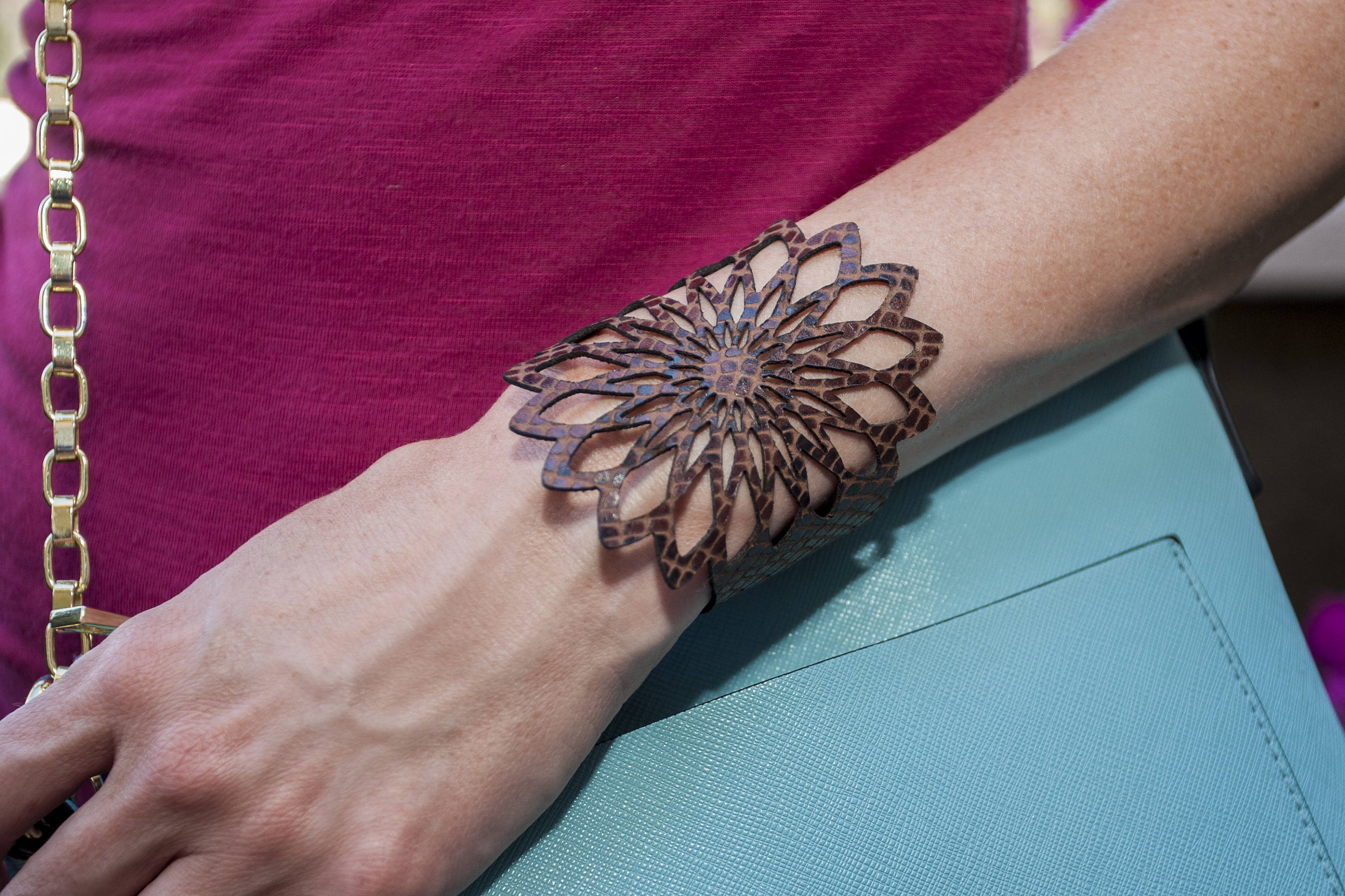 Sunflower Bracelet, Leather Bracelet, Leather Cuff, Laser