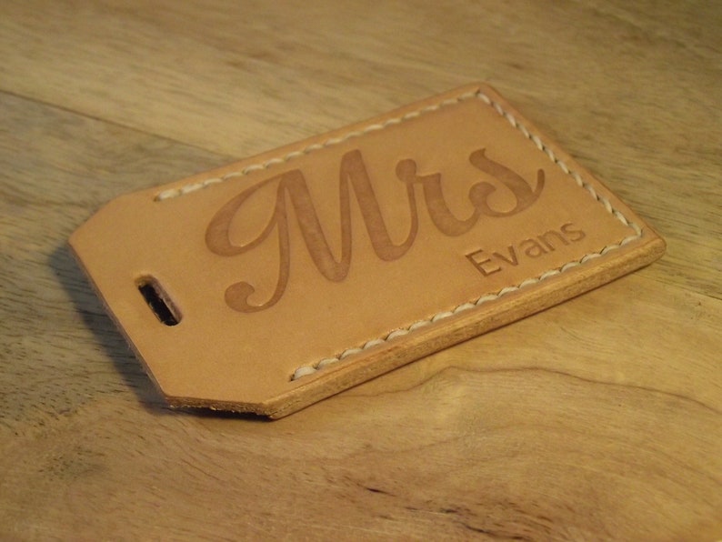 Personalized Leather Luggage Tag Mr and Mrs Premium Bag Tag Etsy