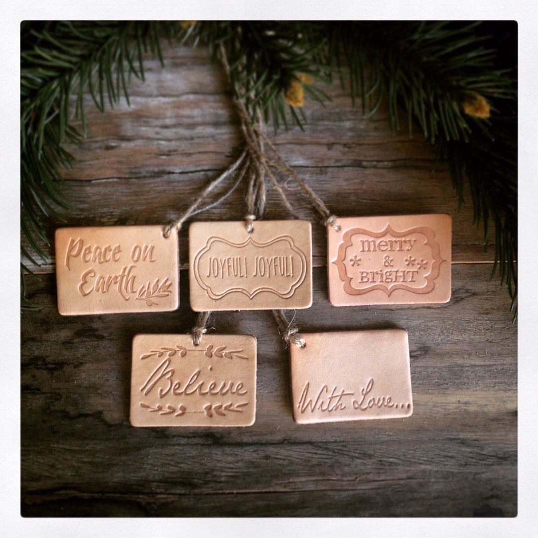 Leather Christmas Gift Tags Holiday Gift Tags set of 5 Etsy