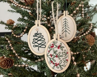 Mini Embroidered Christmas Ornament