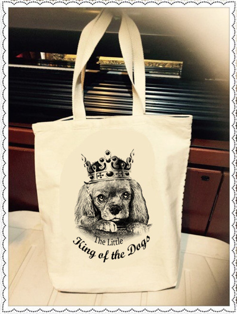 Ruby Cavalier King Charles Spaniel Tote bag,King of the Dogs,pet design tote bag,dog tote,tote bag cotton shopping bag