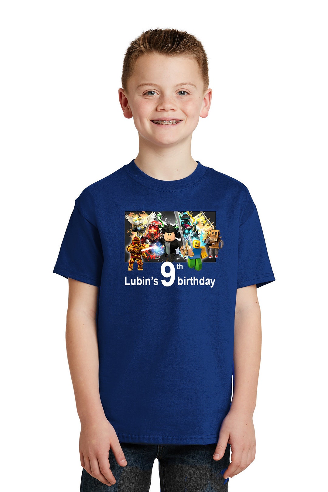 Roblox T-shirt Roblox Birthday Party Tee Roblox Custom - Etsy Hong Kong