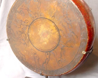 old tibetan drum