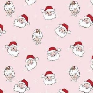 SANTA CLAUS LANE メインピンクフェイス メリッサ・モーテンセン作 ライリー・ブレイク - 100%コットン、割引生地、セール生地、Toad Hollow Fabrics