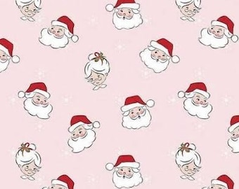 SANTA CLAUS LANE Main Pink Faces by Melissa Mortensen for Riley Blake - 100% Cotton, discount fabric, sale fabric, Toad Hollow Fabrics