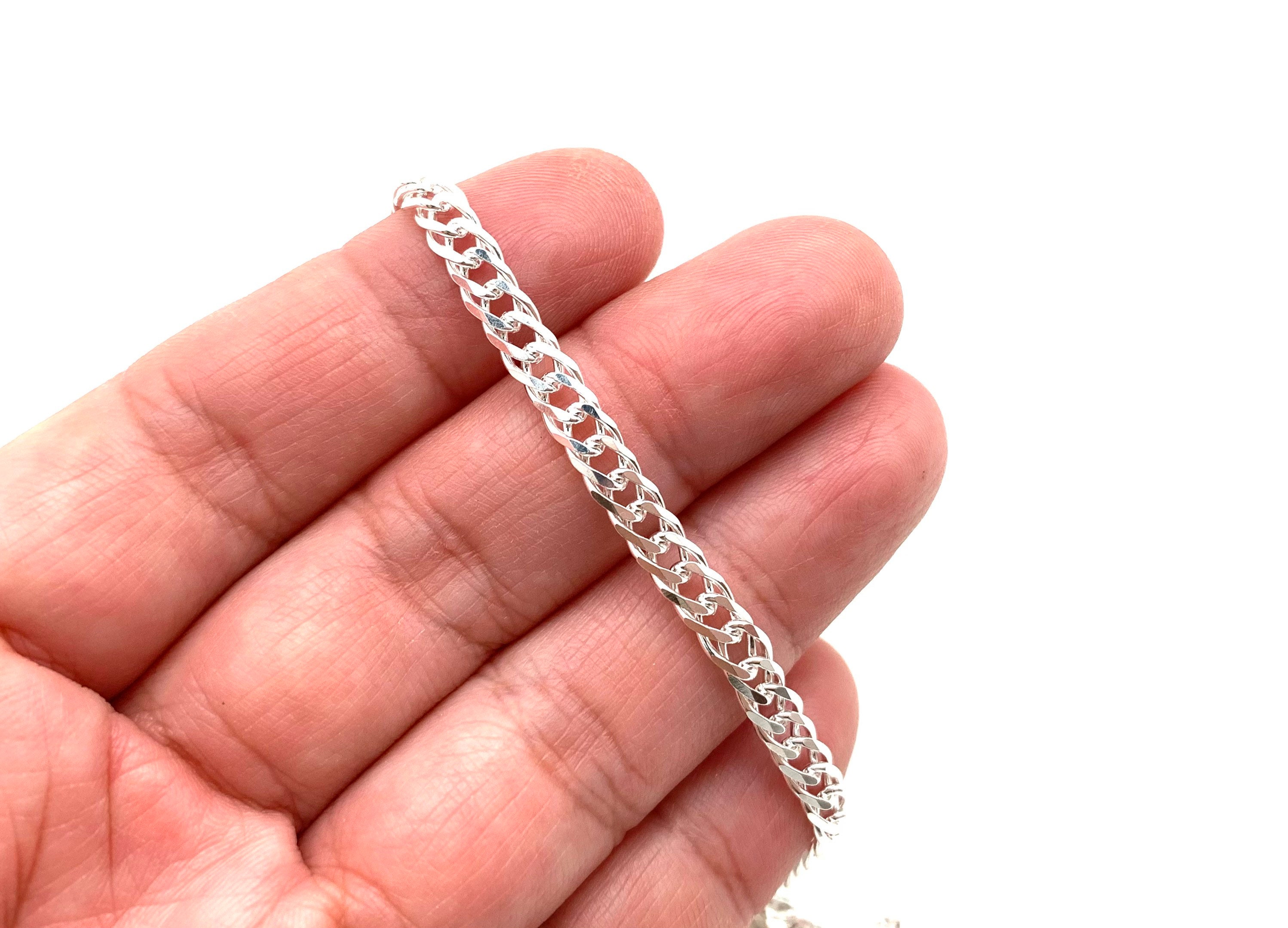 Sterling Silver Curb Chain Necklace, 4.2mm Rombo, Italian 925 - Etsy
