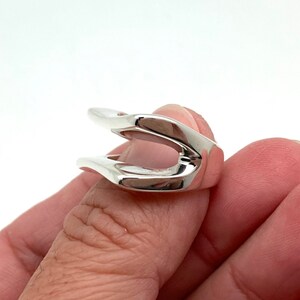 Modern Geometric Silver Ring 6, 7, 8, 9 / Modern Statement / Unisex Ring / 925 Sterling Silver image 5