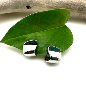 Modern Abstract Silver Earrings 13mm / 925 Sterling / Post Lightweight Earrings / Artistic Earrings