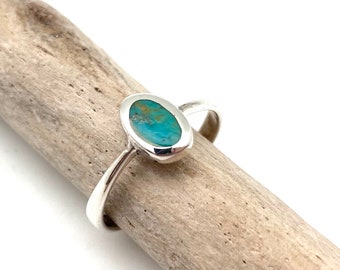 Simple Turquoise Silver Ring 4-10 - Sterling Silver 925 - Turquoise Silver Ring - Turquoise Stone Ring - Turquoise Sterling Ring