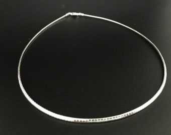 18" Omega Choker Halskette // 925 Sterling Silber // 3mm // Karabinerverschluss // Made In Italy