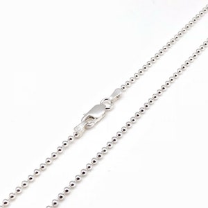 Cadena de cuentas de plata gruesa // Plata de ley 925 // Cadena de cuentas de 1,8 mm // Cierre de langosta // 16-30 pulgadas de longitud