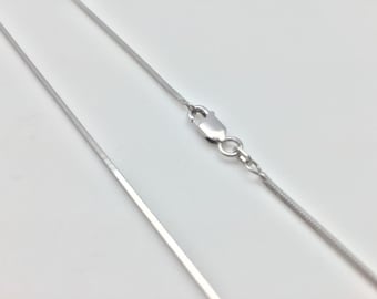 Diamond Cut Thin Snake Chain 1mm 025 // Simple Snake Chain 16" - 30" // Eight Sided Snake Chain // Lobster Clasp // 925 Sterling Silver