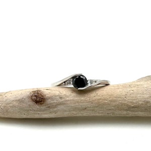 Black Onyx Infinity Ring 4, 5, 6, 7 - Black Onyx Best Selling Ring - Black Onyx Minimalist Ring - 925 Sterling