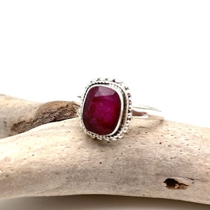Ruby Silver Ring // 925 Sterling Silver // Ruby Bali Ring // Natural Ruby Ring 5, 6, 7, 8, 9, 10