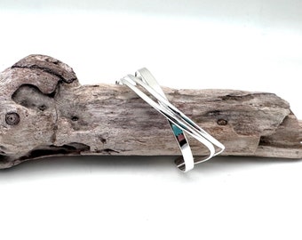Sterling Silver Multi-Band Cuff Bracelet, Delicate Wire Design, 7-8 Inch