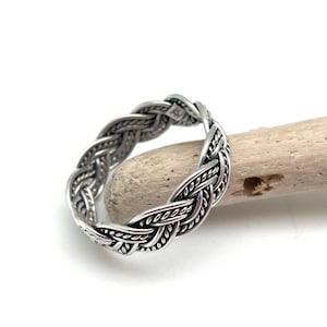 Silver Braid Ring 5-10 / Simple Braided Ring / Men and Women Ring / Braided Band / Braided Ring 5mm / Sterling Silver