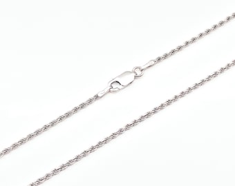 Rhodium Plated Sterling Silver Rope Chain 1.6mm