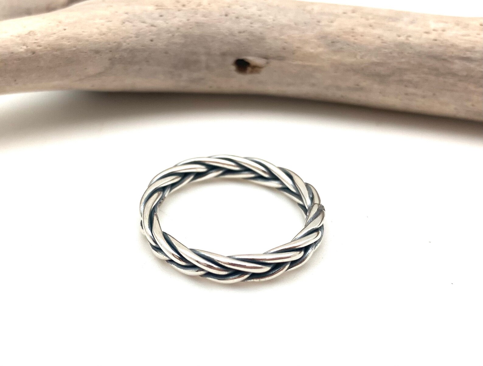 Sterling Silver Braided Rope Ring - Simple Unisex Band - Etsy
