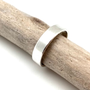Zigarrenband Silber 4mm / Ehering Silber 4mm / Flacher Silberring / Silber Ehering Sterling / 4, 5, 6, 7, 8, 9, 10, 11, 12
