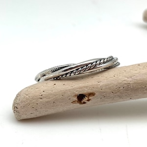 Silver Twisted Rope Ring / Braided Ring / Men and Women Ring / Braided Band / Braided Ring 6mm size 6-9 / Sterling Silver