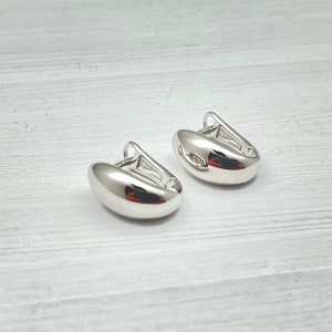 Small Domed Shape Earrings - 925 Sterling Silver - Dome Shaped Earrings - Dome Huggies