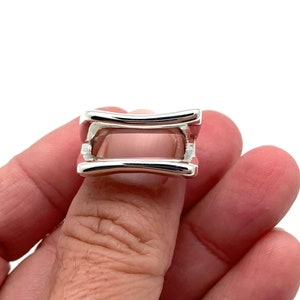 Modern Geometric Silver Ring 6, 7, 8, 9 / Modern Statement / Unisex Ring / 925 Sterling Silver image 6