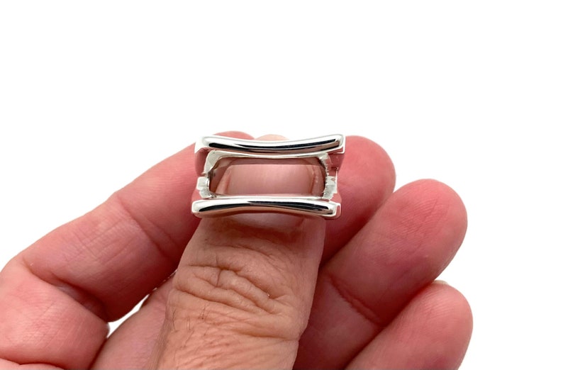 Modern Geometric Silver Ring 6, 7, 8, 9 / Modern Statement / Unisex Ring / 925 Sterling Silver image 6