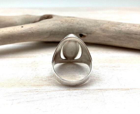 Modern Black Onyx Sterling Silver Signet Ring – Size 9, 10, 11, 12