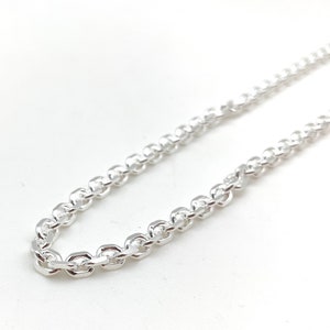Anchor Cable Medium Silver Chain 4mm // 120 Anchor Chain 16, 18, 20, 22, 24”, 30&quot; // Medium Heavy Chain // Pendant or Alone // 925 Sterling