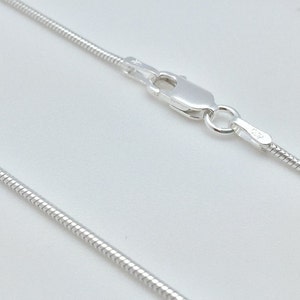 Dünne schlichte Silber Kette 1mm 025 // Schlangenkette 1mm // Dünne Gage // Silberkette Schlangen // Schlichte Anhängerkette / Karabinerverschluss