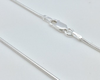 Thin Simple Silver Chain 1mm 025 // Snake Chain 1mm // Thin Gage // Silver Snake Chain // Simple Pendant Chain / Lobster Clasp