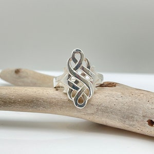 Celtic Eternity Ring, 925 Sterling Silver, Sizes 6, 7, 8, 9