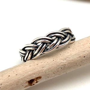 Silver Braid Ring / Braided Ring / Men and Women Ring / Braided Band / Braided Ring 6mm size 5-12 / Sterling Silver