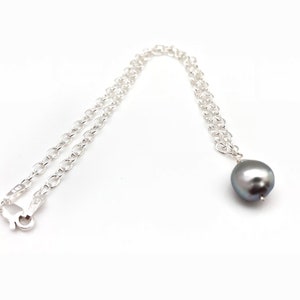 Pearl Anklet Bracelet // Silver Ankle Bracelet // Sterling Silver Anklet