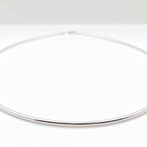 Silver Cable Choker Necklace 2mm // Round Wire 16&quot;, 18&quot;, 20&quot;  // Silver Statement Necklace // Silver Pendant Chain // 925 Sterling Silver