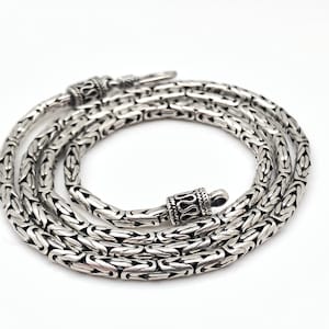 Byzantijnse ketting - Byzantijnse ketting Bali - 2,5 mm middelzware Byzantijnse ketting - 7,5 tot 30 inch beschikbaar -- sterlingzilver