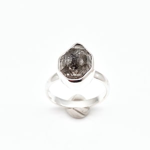 Rough Quartz Ring Size 9 - Herkimer Quartz Ring - 925 Sterling Silver Setting - Quartz Stone Ring - Raw Quartz Ring