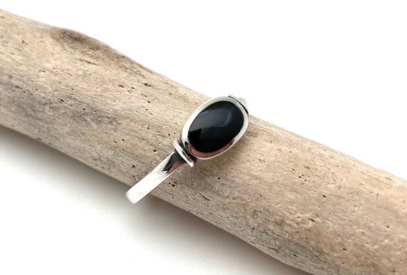 Ringe 925 Sterlingsilber Mit Onyx Schwarz Größe 54