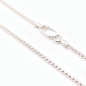 Silver Round Box Chain / 1.5mm Round Box Chain / 16", 18", 20", 22", 24" Box Chain / Simple Pendant Chain / 925 Sterling Silver