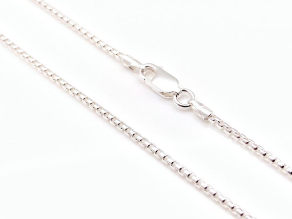 Sterling Silver 1.2mm Box Chain Necklace – Made In Italy – 16 To 24 Inch, 925 Silver