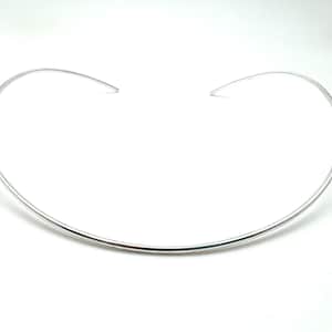 17 Inch Silver Choker //  Round Tube  Open Choker // 925 Sterling Silver