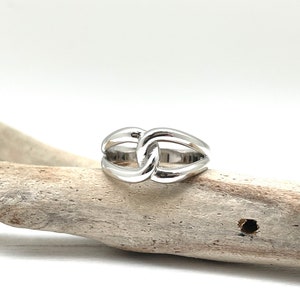 Eternity Love Knoten Ring, Freundschaftsring, 925 Sterling Silber, Größe 5-10