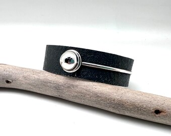 Oxidized Sterling Silver Cuff - Black Silver Ball Bangle, Handmade