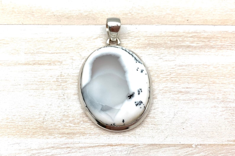 Dendritic Opal Silver Pendant Dendrite Opal Silver Pendant Oval Dendrite Opal Smooth Dendrite Picture Dendrite Agate Dendrite 925